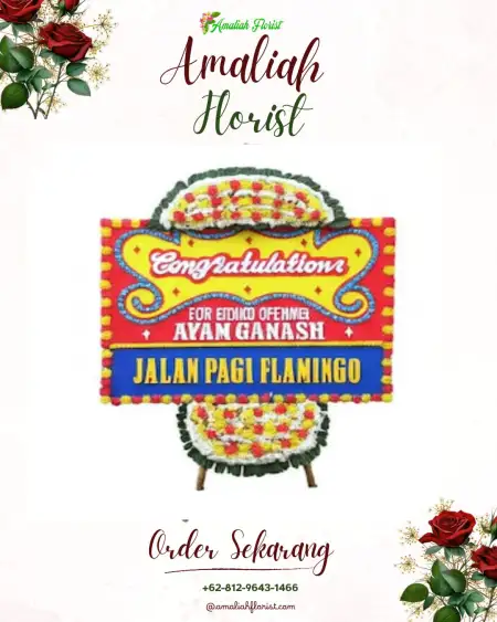 Sewa Papan Bunga Gerem Merak